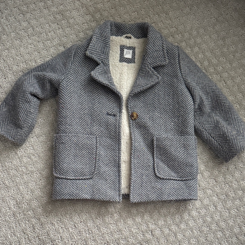 GAP Gray Herringbone Kids Coat